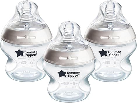 Tommee Tippee Baby Bottles, Natural Start Anti-Colic Baby Bottle with Slow Flow Breast-Like Teat, 150ml, 0m+, Self-Sterilising, Baby Feeding Essentials, Pack of 3 on Amazon.ae - Price Tracker