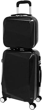 World Traveler Diamond Hardside Carry-on Spinner Luggage Set, Black on Amazon.ae - Price Tracker