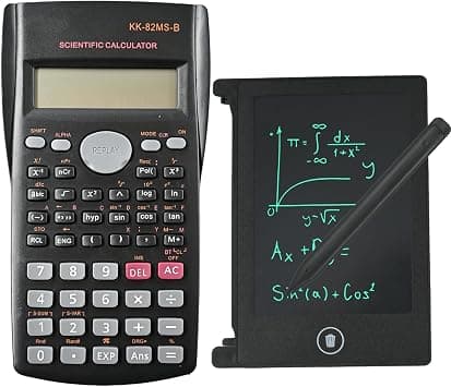 KK-82MS-D Portable Engineering Scientific Calculator with 4.4 Inch LCD Erasable Writing Tablet, Professional Portable Calculator Notepad for Office,School(Black) - Best Deal Finder