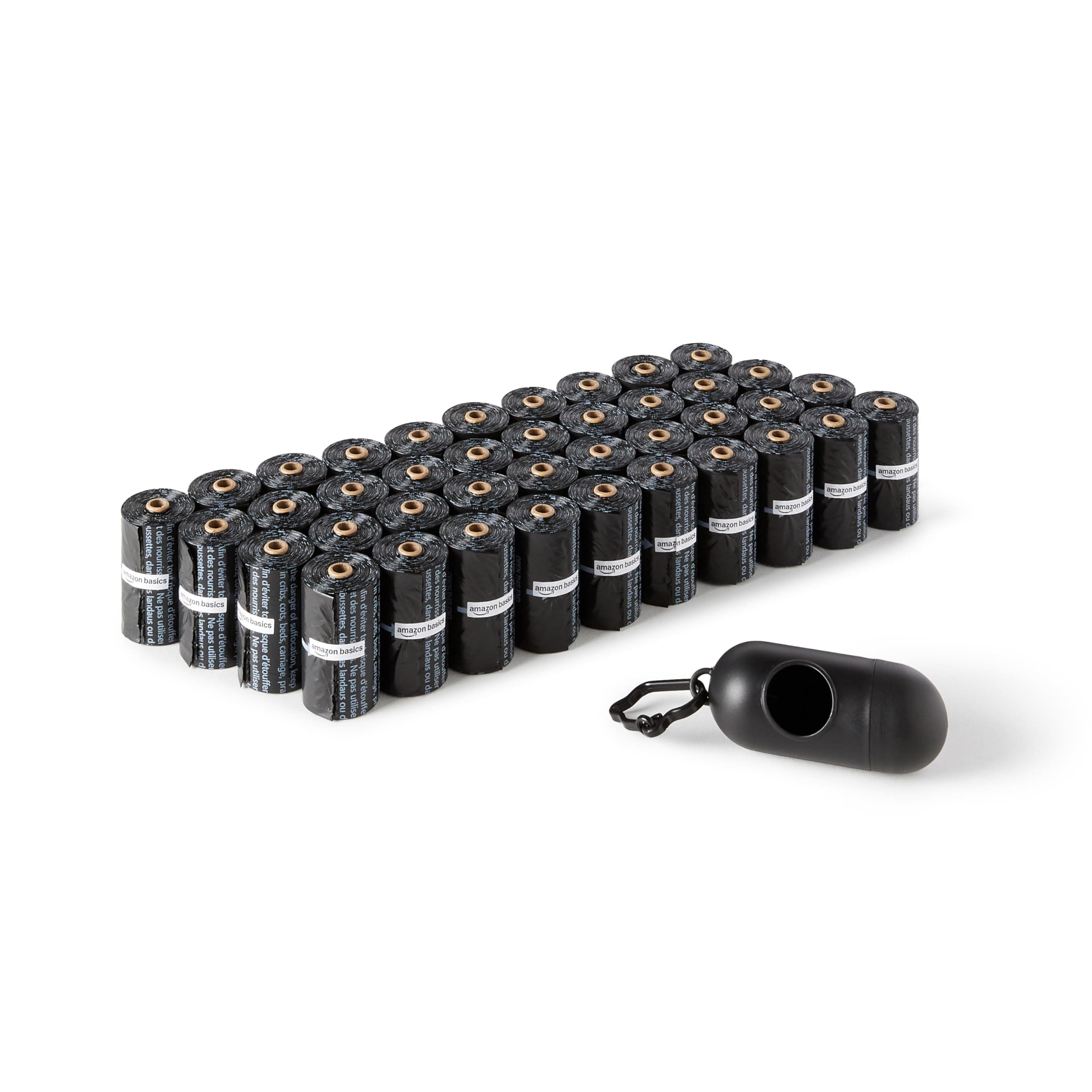 Amazon Basics Dog Poop Bags With Dispenser and Leash Clip, Unscented, Standard, 600 Count, 40 Pack of 15, Black, 33 x 22.8 centimeters on Amazon.ae - Price Tracker