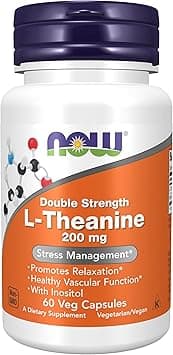 NOW Supplements, L-Theanine 200 mg with Inositol, Stress Management*, 60 Veg Capsules - Amazon.ae Price Tracker