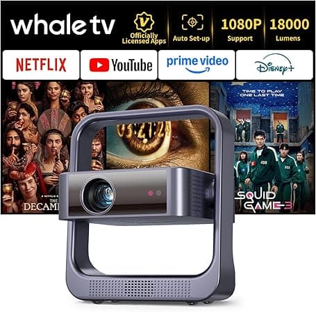 【Netflix. Officially-Licensed APP】 Smart Mini Projector with WiFi and Bluetooth, Auto Focus &amp; Keystone Portable Outdoor Projector, 4K Support Home Movie Projector with 270° Stand on Amazon.ae - Price Tracker