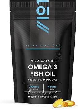 Omega 3 Wild-Caught Fish Oil 2000mg - 660mg EPA 440mg DHA - 90 Softgels - No Additives — Resealable and Recyclable Pouch by Alpha01 on Amazon - Best Deal Finder