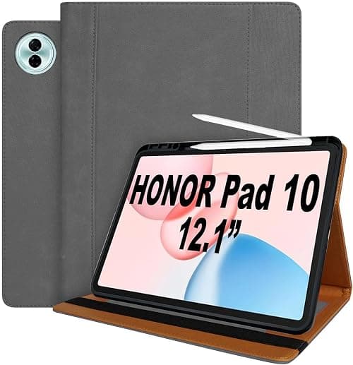 Case for Honor Pad 10 12.1 Inch 2025 Tablet Cover, Premium Leather Business Cover Multi-Angle Viewing with Pocket & Pencil Holder, Auto Sleep/Wake, Honor Pad 10 12.1'' (Grey) on Amazon.ae - Price Tracker