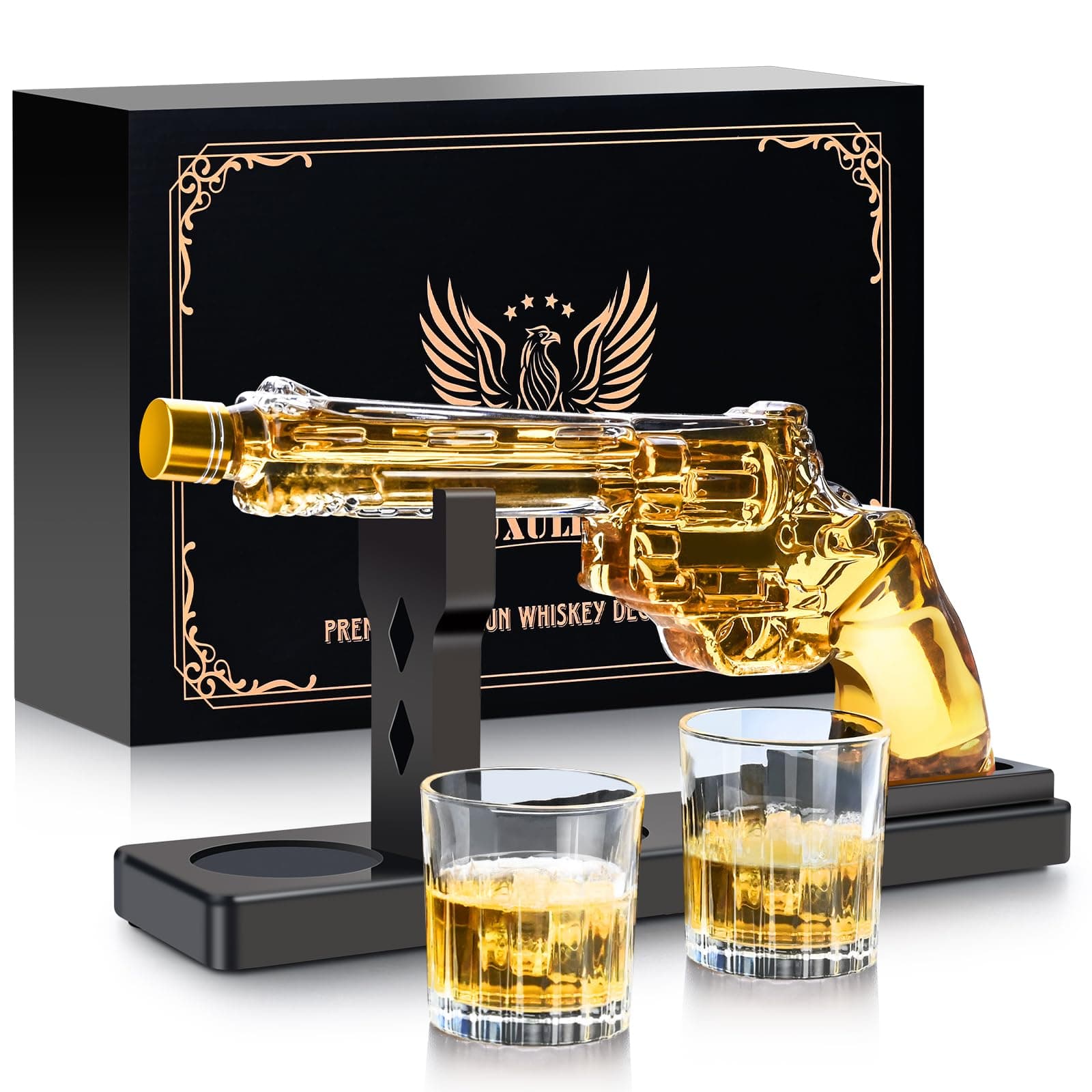 LUXULISH Whiskey Gun Decanter Sets for Men, Liquor Decanter Set with Two Shot Glasses, Cool Birthday Anniversary Stuff Gifts for Him, Dispenser for Liquor Vodka on Amazon.ae - Price Tracker