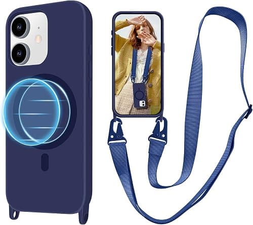 Mobile Phone Chain Case for iPhone 11 with Strap [Compatible with Magsafe], Magnetic Mobile Phone Case TPU Silicone Protective Case for Hanging Cord for iPhone 11 6.1 Inch on Amazon.ae - Price Tracker