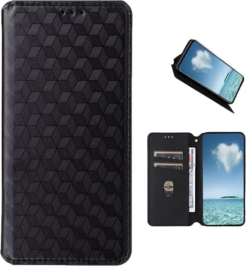 COQUE Case for Motorola Moto G77 5G,Three-Dimensional Texture (Shockproof) Flip Cover,Dark Magnetic Closure,Leather Case With Card Slot-Black on Amazon.ae - Price Tracker
