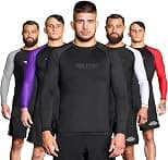 Elite Sports Men's Jiu Jitsu BJJ Rash Guard, Long Full Sleeve Compression Shirt for Sports Nogi Training, IBJJF Rank Color - Best Deal Finder