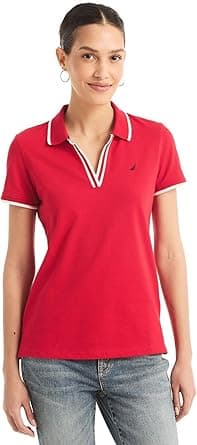 Nautica womens Nautica Sustainably Crafted Ocean Split-neck Polo Nautica Sustainably Crafted Ocean Split-Neck Polo on Amazon.ae - Price Tracker