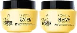 L’Oréal Paris L'Oreal Hair Care Elvive Total Repair 5 Damage Erasing Balm, Conditioning Hair Mask for Damaged Hair, with Almond & Protein, 8.5 fl. oz, (Pack of 2) - Best Deal Finder