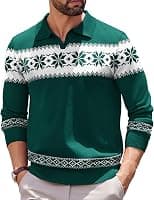 COOFANDY Long Sleeve Polo Shirts for Men Knit Polo Sweater Lightweight Ribbed Pullover Sweater - Best Deal Finder