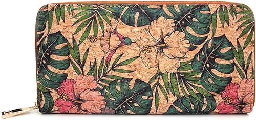 Boshiho Women's Cork Leather Wallet: Ecological & Vegan Women's Zipper Purse Cork Vegan Purse Gift for Ladies with Gift Box on Amazon.ae - Price Tracker