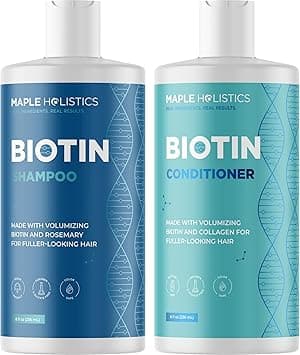 Volumizing Biotin Shampoo and Conditioner Set - Moisturizing Shampoo for Thinning Hair and Hair Loss - Sulfate Free Hair Growth Shampoo and Conditioner with Argan Oil and Jojoba Oil for Itchy Scalp - Amazon.ae Price Tracker