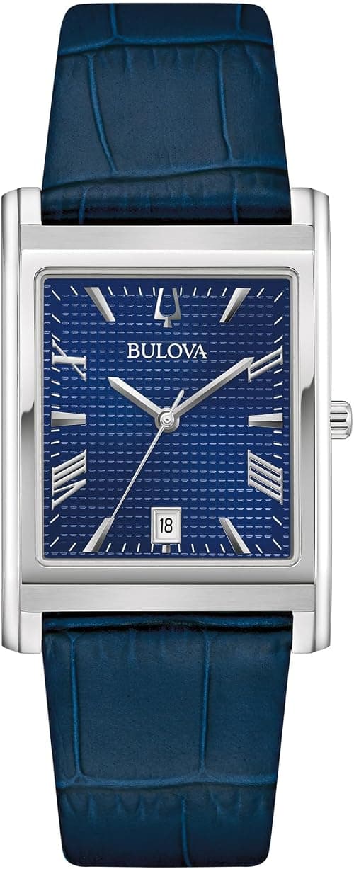 Bulova Men's Classic Sutton 3-Hand Calendar Quartz Leather Strap, Patterned Dial, Sapphire Crystal, 29 x 41mm on Amazon.ae - Price Tracker