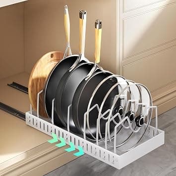 Pot Lid Organiser Drawer Extendable Lid Holder with 12 Compartments Adjustable Pot and Pans Organiser Pot Lid Holder Pan Holder for Drawer Cabinet Lid Holder Kitchen on Amazon.ae - Price Tracker