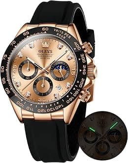 OLEVS Mens Automatic Watch Skeleton Diamond Luxury Mechanical Self Winding Dress Business Wrist Watch Waterproof Luminous - Best Deal Finder