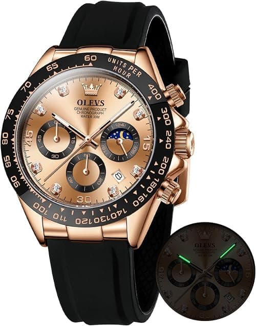 OLEVS Mens Automatic Watch Skeleton Diamond Luxury Mechanical Self Winding Dress Business Wrist Watch Waterproof Luminous on Amazon - Best Deal Finder