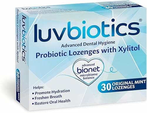 Luv Biotics Sugar Free Original Mint Lozenges with Oral Probiotics,Xylitol & Aloe Vera for Fresh Breath, Dry Mouth Relief, Gum Health & Oral Microbiome Support – 30 Lozenges on Amazon.ae - Price Tracker