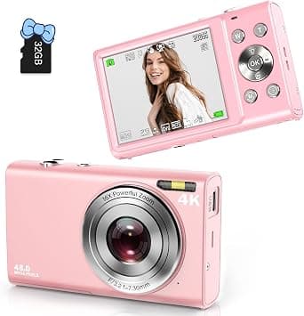 Anteam Digital 4K Autofocus Vlogging Camera 48MP With 16X Zoom, 32GB Memory Card for YouTube, Portable Compact for Teens, Adults, Beginners, Kids على Amazon.ae - متتبع الأسعار