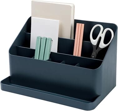 BLUE GINKGO Large Desk Organizer - Office Organization | Stationery, Craft Organizer, Pencil Holder, Pen Holder for Desk | Office Desk Accessories (Made in Korea) - Prussian Blue على Amazon.ae - متتبع الأسعار