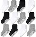 CozyWay Non Slip Toddler Socks for Kids With Grips 12 Pairs Sticky Anti Skids Boys Girls 1-9 Years - Best Deal Finder