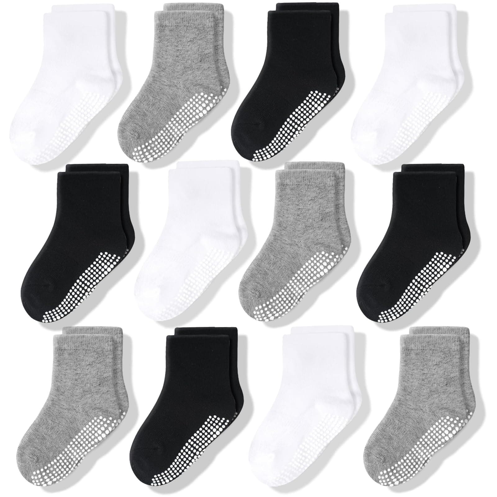 CozyWay Non Slip Toddler Socks for Kids With Grips 12 Pairs Sticky Anti Skids Boys Girls 1-9 Years on Amazon.ae - Price Tracker