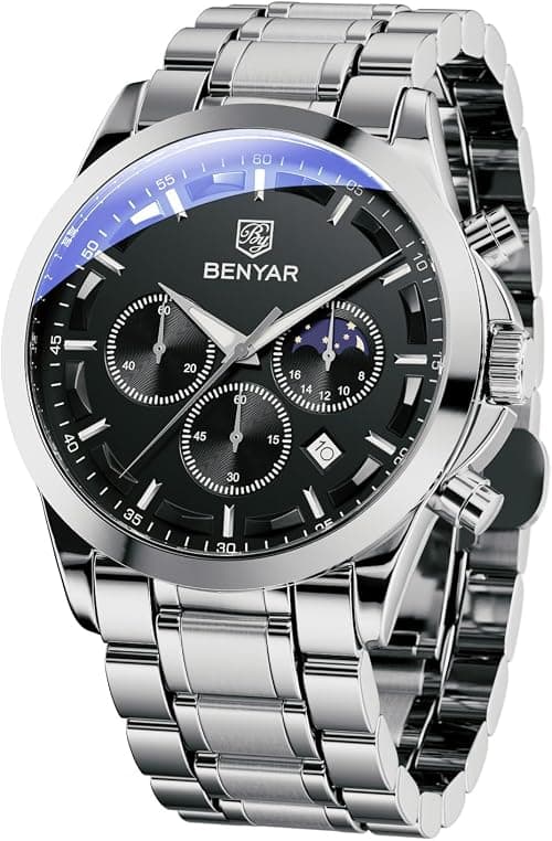 BY BENYAR Mens Watches BY BENYAR Chronograph Analog Quartz Movement Stylish Sports Designer Wrist Watch 30M Waterproof Elegant Gift for Men on Amazon.ae - Price Tracker