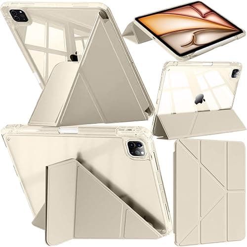 Case for iPad Air 11 Inch M4/M3/M2, iPad Air 5/4 10,9" Starlight | iPad Pro 11" 4th/3rd/2nd/1st Gen Slim Y-Stand Clear Back Cover, Pencil Holder, Auto Wake Sleep on Amazon.ae - Price Tracker