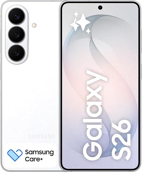 Samsung Galaxy S26 White, 512GB Storage, AI Phone, 12GB RAM, Customized AP, Photo Assist, 50MP Camera, 4300mAh Battery, 1 Year Samsung Care+ Screen Damage (UAE Approved) على Amazon.ae - متتبع الأسعار