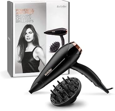 BaByliss DC Motor Hair Dryer, 2200W 3 Heat & 2 Speed Settings With Cool Shot Button, Ionic Technology For Frizz Free Hair, Comfortable Lightweight Black Design With Diffuser, D5709DSDE (Black) on Amazon.ae - Price Tracker