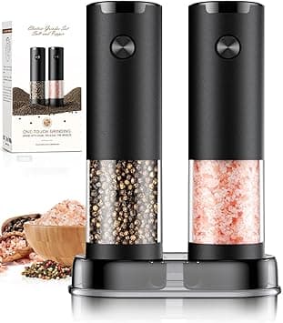 Electric Salt and Pepper Grinder Set Automatic Battery Pepper Mill Shakers Adjustable Coarseness Upgraded Larger Capacity with Led Home and Kitchen Appliances for New House Warming Gifts on Amazon.ae - Price Tracker