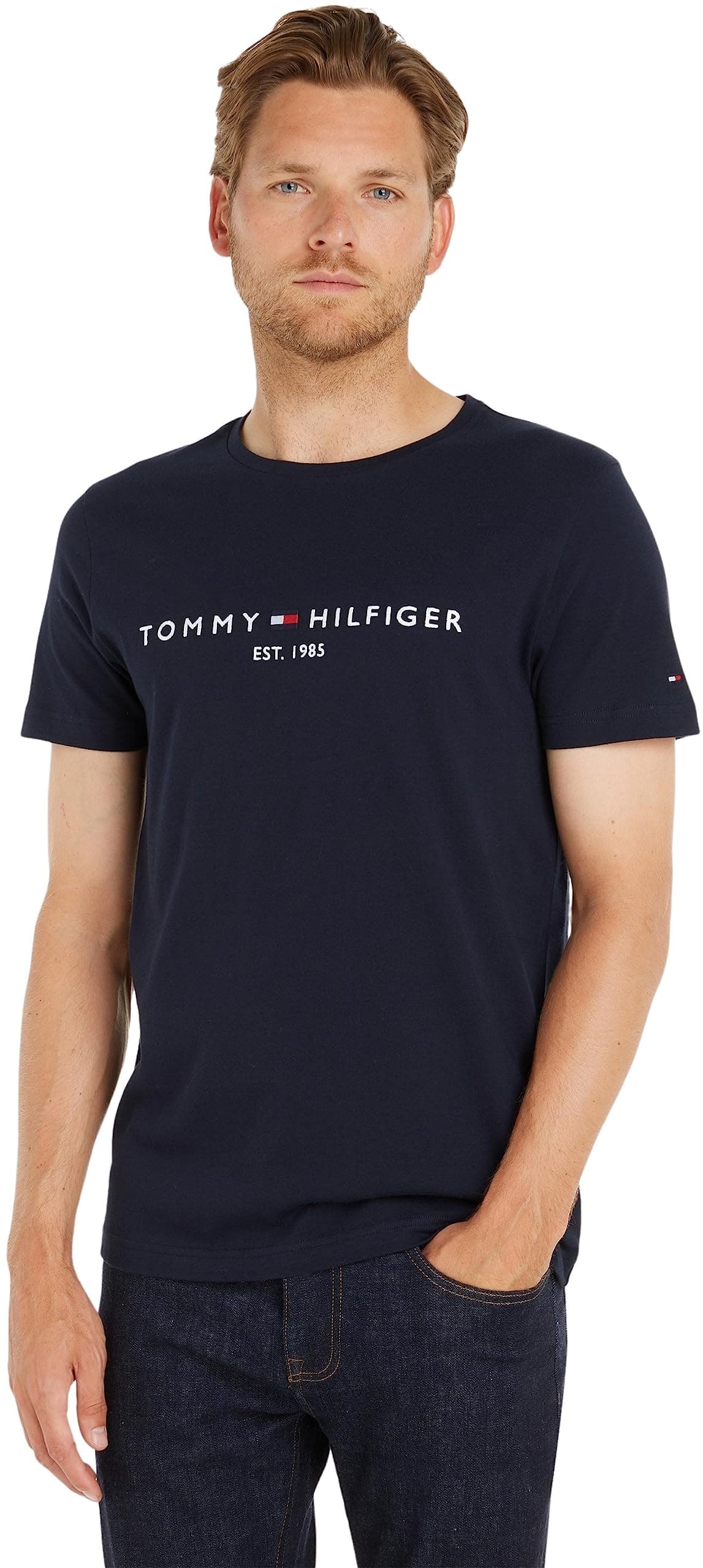 Tommy Hilfiger Mens Core Tommy Flag Logo Tee T-Shirt on Amazon.ae - Price Tracker