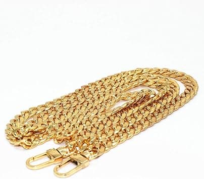 WEICHUAN 47" DIY Iron Flat Chain Strap Handbag Chains Accessories Purse Straps Shoulder Cross Body Replacement Straps, with Metal Buckles (Gold) on Amazon - Best Deal Finder