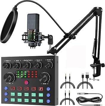 V8S-X Sound Card Upgrade BM-800A Condenser Microphone Set for Live Streaming Karaoke And Voice Recording Recording Sound Card, Voice Changer Device With Multiple Funny Sound Effect USB Audio Interface on Amazon.ae - Price Tracker
