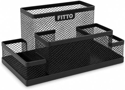 Fitto Desk Organizer, Black – Multi-Compartment Office and Home Storage على Amazon.ae - متتبع الأسعار