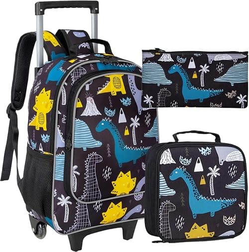 Rolling Backpack for Girls and Boys, Wheeled Kids Bookbag - Elementary Luggage School Bag on Amazon.ae - Price Tracker