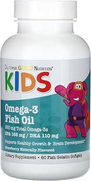 California Gold Nutrition, Kid’s Omega-3 Fish Oil, Natural Strawberry, 60 Fish Gelatin Softgels على Amazon.ae - متتبع الأسعار