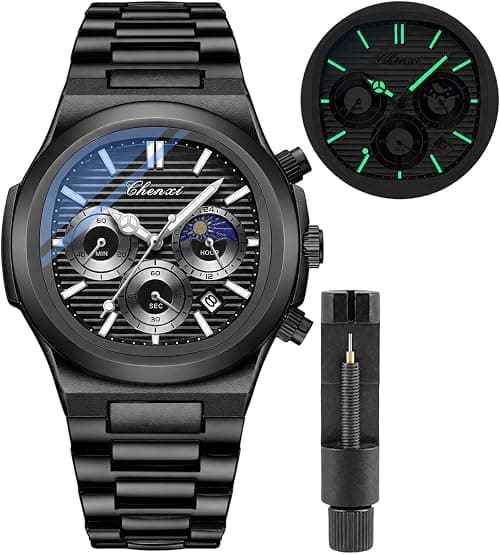 Gosasa - Fashion Men's Stainless Steel Quartz Watch Luminous Waterproof Analog Display on Amazon.ae - Price Tracker