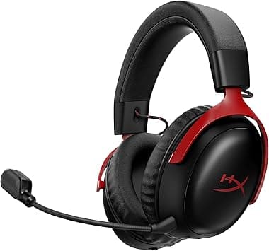 HyperX Cloud III S – Wireless Gaming Headset for Multi-Platform, 2.4GHz, Bluetooth, Battery Life up to 120 Hours 2.4GHz / 200 Hours Bluetooth, 53mm Angled Drivers, 10mm Detachable Mic, Black-Red on Amazon - Best Deal Finder
