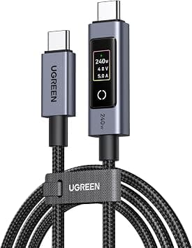 UGREEN Type C Cable with Smart Display 2M, 240W Fast Charge for Laptops on Amazon.ae - Price Tracker