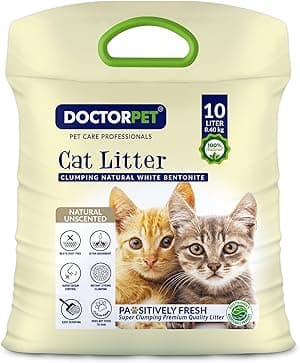 Doctor Pet Cat Litter Unscented 10L – 100% Natural Clumping Bentonite, Ultra Absorbent,Easy Scooping, Dust-Free, Odor Control, Easy Scooping, Hypoallergenic & Non-Stick Paw Formula - Amazon.ae Price Tracker
