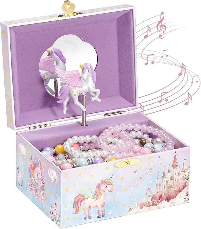 ProCase Unicorn Jewelry Box for Girls, Kids Musical Jewelry Boxes with Spinning Unicorn Doll, Birthday Gifts for Little Girls Children Toddler Ages 3 4 5 6 7 8 -Pink(Box Only) on Amazon.ae - Price Tracker