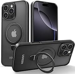 UGREEN iPhone 16 Pro Case MagSafe (MagU), Innovative Ring Stand, No Yellowing, MIL-Spec Protection, Black Frame Matte Back, Anti-Scratch Cover with Kickstand for iPhone 16 Pro 6.3 inch Accessories - Amazon.ae Price Tracker