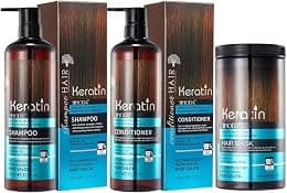 KERATIN Hair Care Set – Shampoo, Conditioner & Hair Mask – Hair Growth & Repair Treatment for Hair Fall Control, Dry & Damaged Hair – Professional Salon Care (KERATIN) - دليلك لأفضل العروض