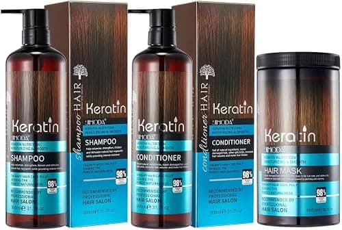 KERATIN Hair Care Set – Shampoo, Conditioner & Hair Mask – Hair Growth & Repair Treatment for Hair Fall Control, Dry & Damaged Hair – Professional Salon Care (KERATIN) على أمازون - دليلك لأفضل العروض