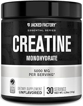 Jacked Factory Creatine Monohydrate Powder (150g - 5g Daily) Creatine Supplement for Men and Women, Vegan Friendly, Third Party Tested - 30 Servings, Unflavored - Amazon.ae Price Tracker