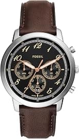 Fossil Men's Neutra Arabic Chronograph Stainless Steel Watch, Color: Silver/Brown/Black Arabic (Model: FS6024) - Best Deal Finder