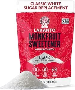 Lakanto Classic Monk Fruit Sweetener - White Sugar Substitute, Zero Calorie, Keto Diet Friendly, Zero Net Carbs, Zero Glycemic, Sugar Replacement (Classic White - 454gram) on Amazon.ae - Price Tracker