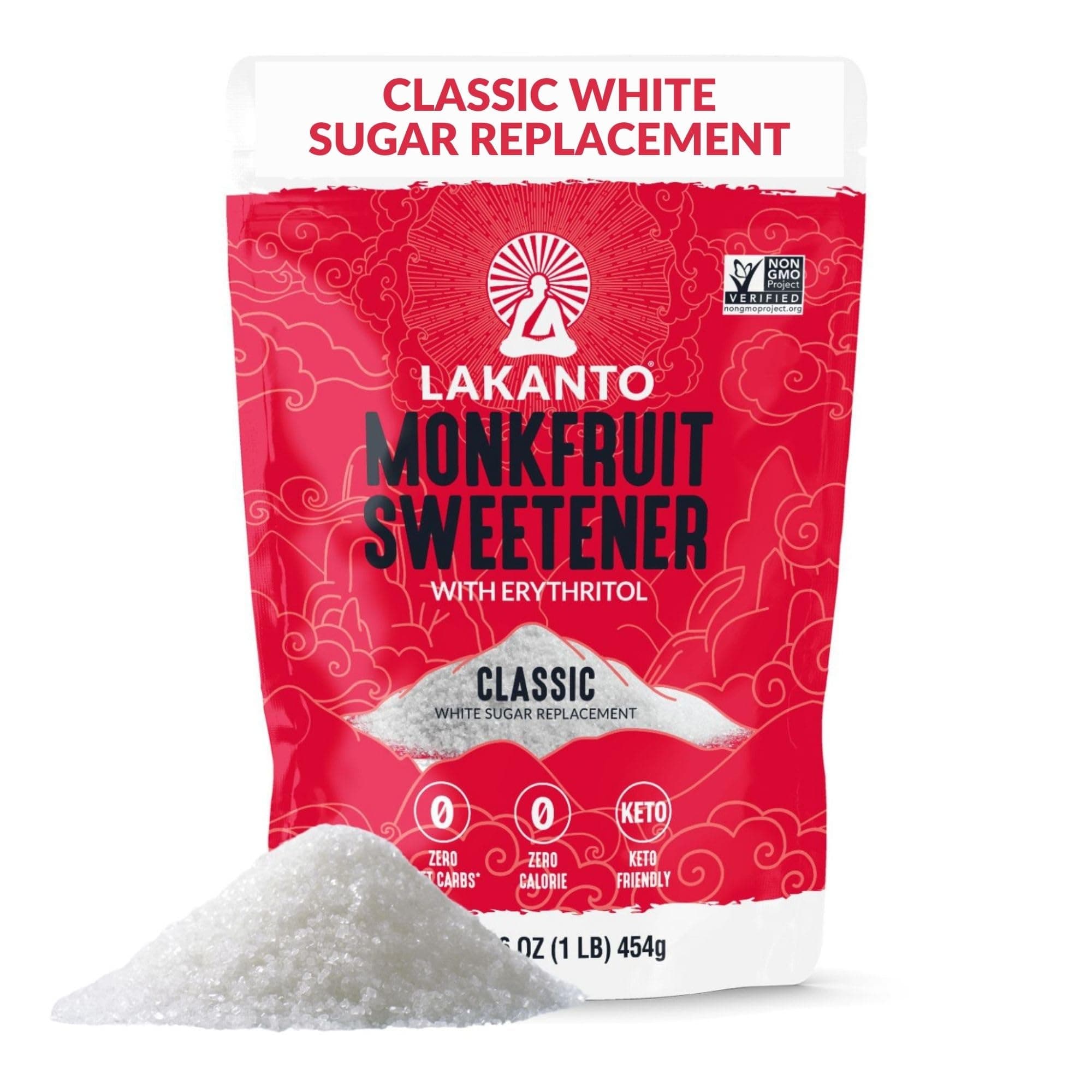 Lakanto Classic Monk Fruit Sweetener - White Sugar Substitute, Zero Calorie, Keto Diet Friendly, Zero Net Carbs, Zero Glycemic, Sugar Replacement (Classic White - 454gram) on Amazon.ae - Price Tracker