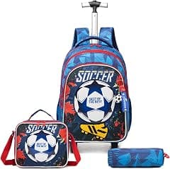 Kids Rolling Backpack With Wheels Trolley Wheeled Backpacks for Boys - Amazon.ae Price Tracker